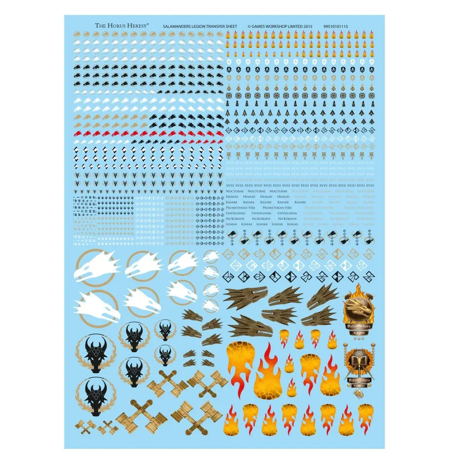 Salamanders Legion Transfer Sheet